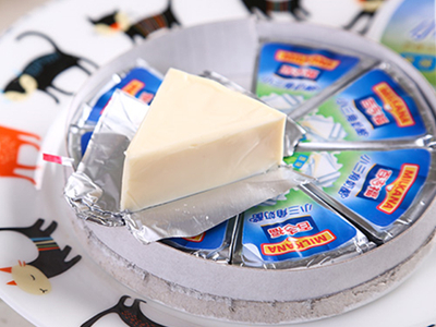 Processed cheese in the packaging